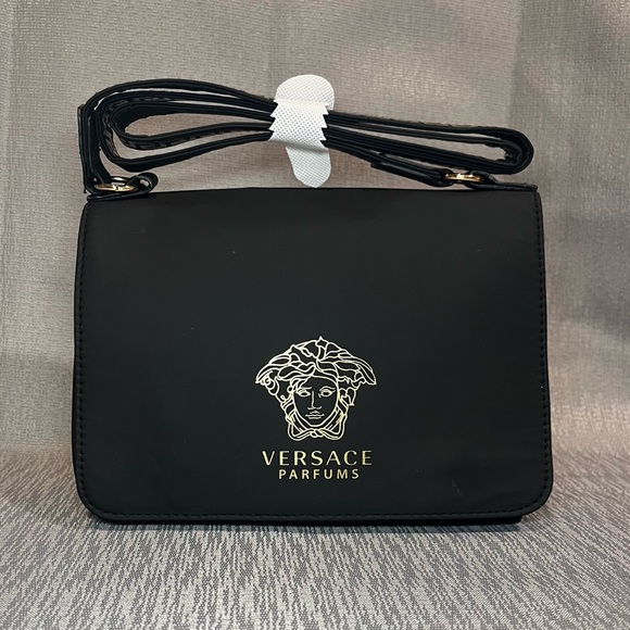Versace Parfums Handbags - Versace Crossbody Bag Medusa Logo Small Purse Clutch Chic Vegan Wristlet NEW